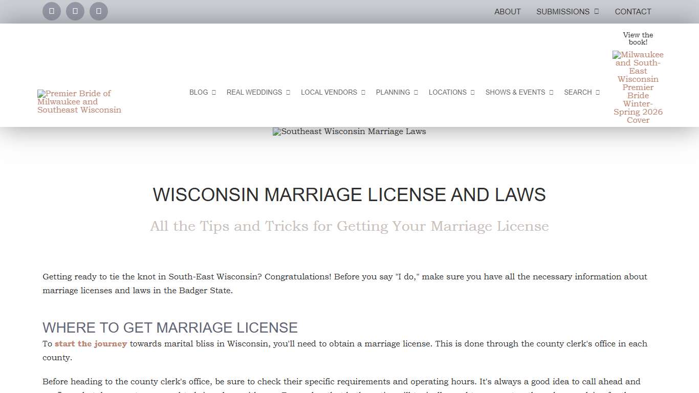 Southeast Wisconsin Marriage Laws - PB Milwaukee