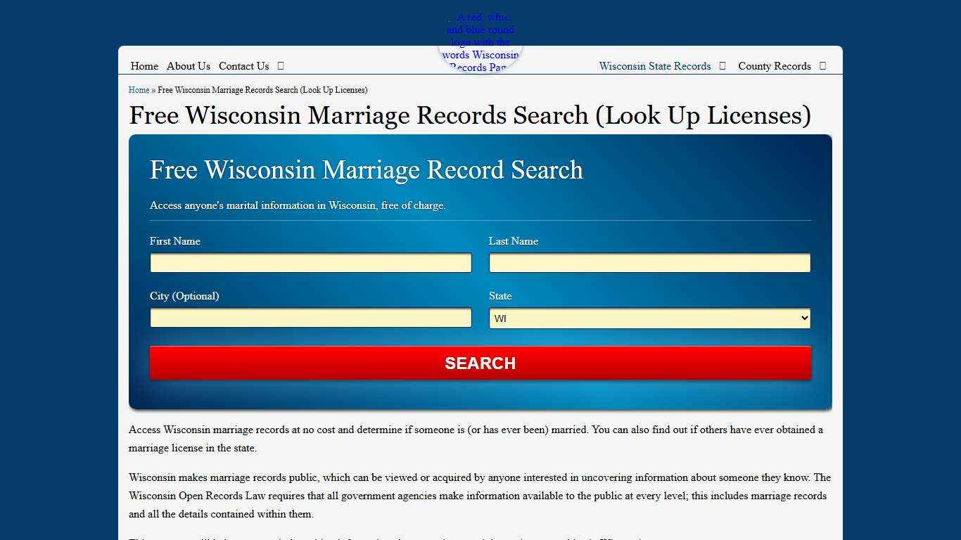 Free Wisconsin Marriage Records Search (Look Up Licenses)
