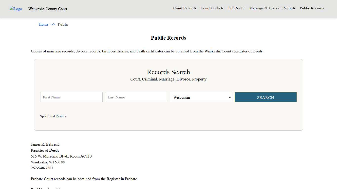 Public Records Waukesha County Court